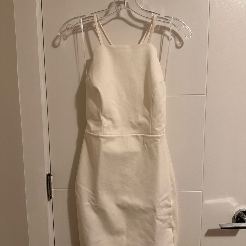 LUSH Cream Sleeveless Textured Dress